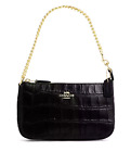 NWT Authentic Coach CN382  Nolita 19 Black Crocodile Embossed Purse