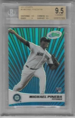 RAREST BGS 9.5 ~ 2011 ETOPPS MICHAEL PINEDA ROOKIE CARD RC #4 ~ 001/749 UNIQUE - Image 1 of 2