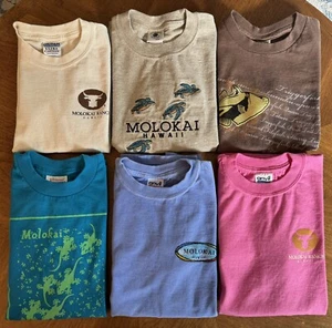 Hawaii Youth T-Shirt Lot Molokai Ranch Gecko Turtles Kona Fish Kids Small Med Lg - Picture 1 of 21