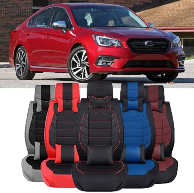 For Subaru Legacy PU Leather Front & Rear Car Seat Covers 2/5-Seats Cushion Foto 1 de 4
