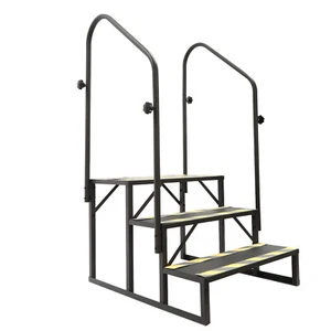 3 Step RV Steps with 2 Handrails Portable Stairs Steps for RV Camper Mobile Home - Picture 1 of 18