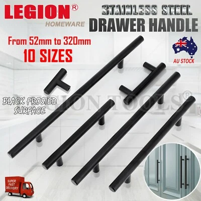 Kitchen Cabinet Door Handles Matte Black Stainless Steel Door Drawer Pull T Bar - image 1 of 4