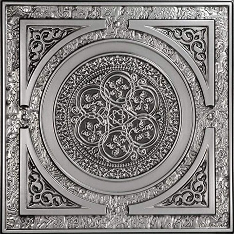 Steampunk-Faux Tin Ceiling Tile - Antique Silver 25-Pack ....... NEW Cover