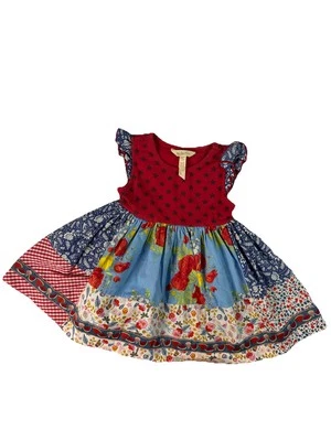 Vestido Matilda Jane Niña Pequeña Rojo Estrella en Ascenso Desearía Estuvieras Aquí 4 de Julio Talla 2 Foto 1 de 4