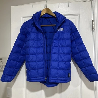 The North Face Boys ThermoBall Puffer Hooded Blue Jacket Size 12 - Image 1 of 4