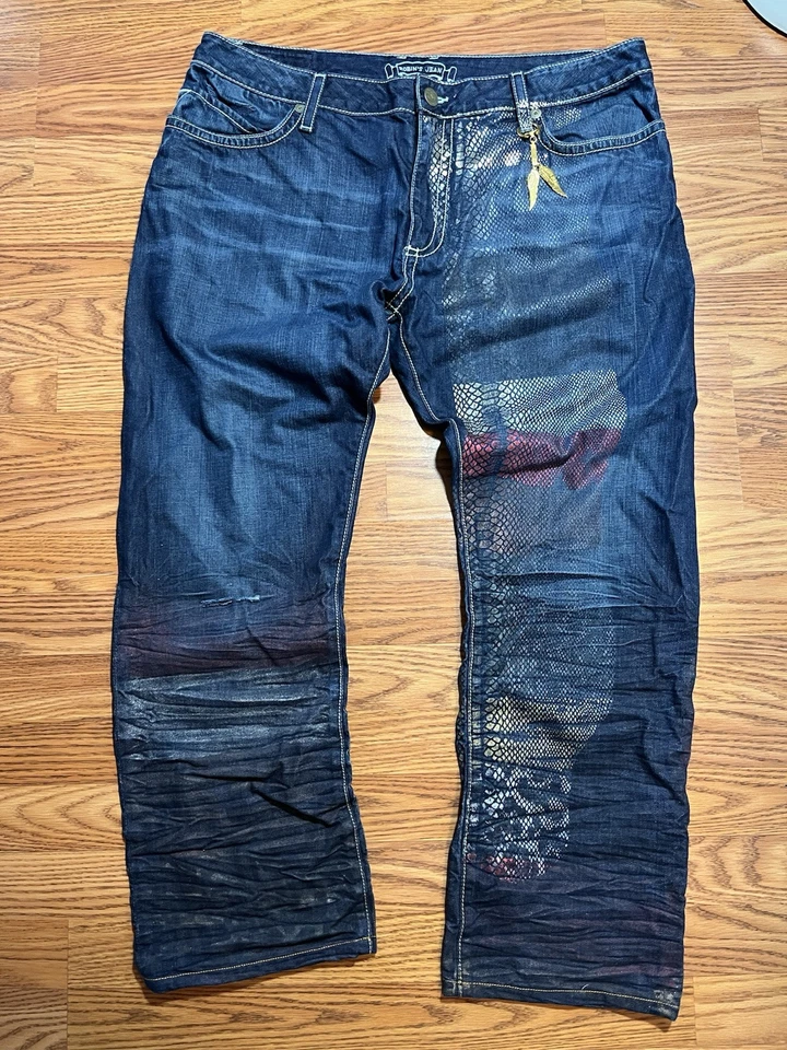 Robin’s Jean Men’s Jeans Size 40 Luxury Denim Snake Skin Pattern - Image 1 of 4