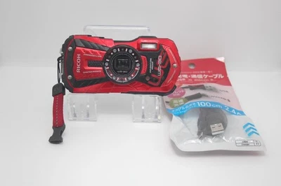 [Excellent+] RICOH WG-30 Compact digital camera Red Waterproof D-LI92 battery - Image 1 of 4