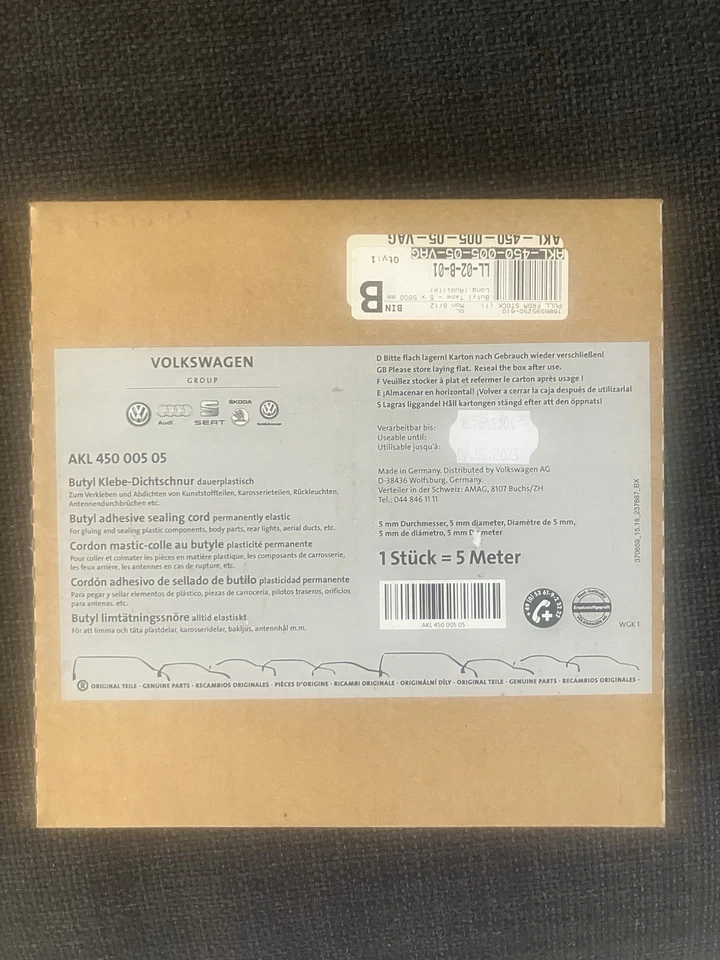 VAG丁基粘合剂密封贴纸 — 第 1/1 张图片