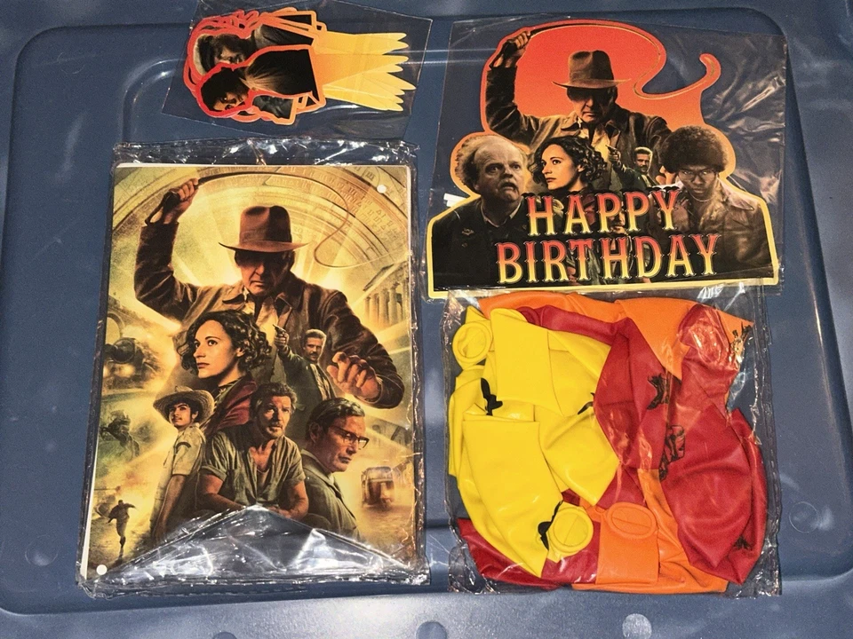 Indiana Jones Feliz Cumpleaños Colgante Banner Pastel/Cupcakes Toppers Globos Foto 1 de 1