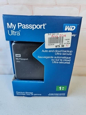 WD My Passport Ultra Portable External Hard Drive 1TB USB 3.0/2.0 - Image 1 of 2
