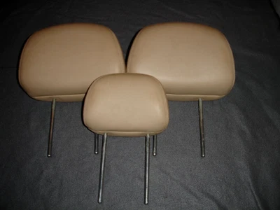 Set of (3) Ford Escape or Mercury Mariner 08-12 Rear Headrests Tan Leather - Image 1 of 4