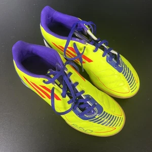 Adidas FS F50 ADIZERO Yellow Purple indoor soccer shoes KIDS US 3.5 - Picture 1 of 8