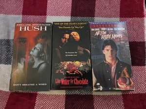 3 Romance Vhs Lot- Hush,All The Right Moves,like Water For Chocolate, Free S&h  - Picture 1 of 14