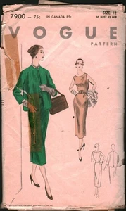7900 Vintage Vogue Schnittmuster Misses 60er Jahre Einteiler Kleid Jacke 12 OOP Nähen - Bild 1 von 2