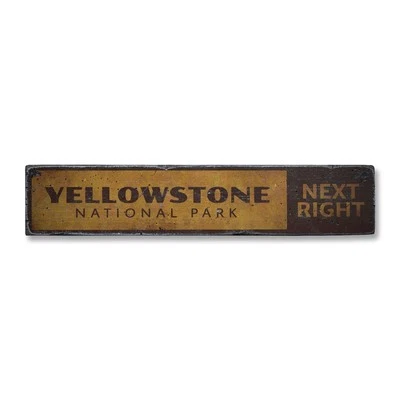 Yellowstone National Park, Custom Next - Rustic Distressed Wood Sign - Image 1 of 2