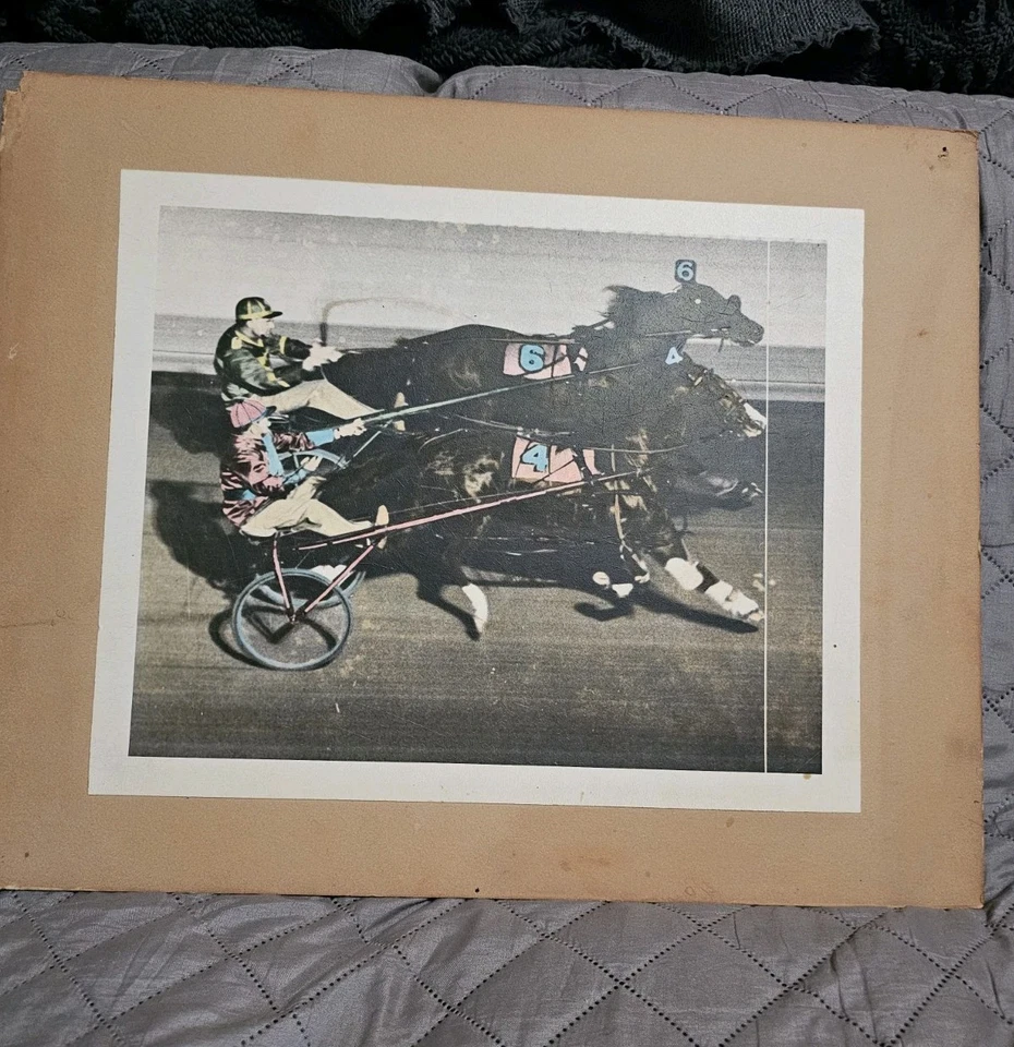 Fotografía antigua de carreras de caballos montada en jinete acabado de foto grande Foto 1 de 4