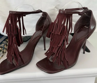 Сандалии на замшевом каблуке с бахромой ASOS DESING размер 9 - Изображение 1 из 4