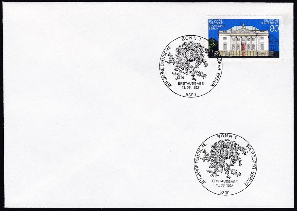 Germany 1992 FDC Mi 1625 Sn 1757 Opera House, Berlin - Image 1 of 1
