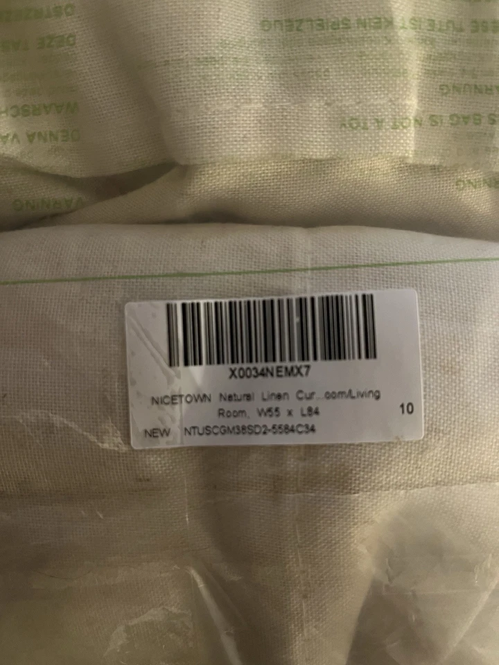 NICETOWN Natural Linen Curtains 84 inch Long 2 Panels Set, Grommet Top Thick Lin - Image 1 of 2