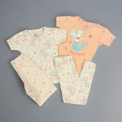 Милый пирог Топ шорты брюки 2 пижамы сна наборы 4шт русалка ребенка ясельного возраста девочки 4T - Изображение 1 из 4