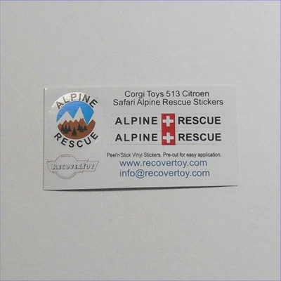 Corgi Toys  513 Citroen Safari DS19 Alpine Rescue Sticker Set - Image 1 of 3