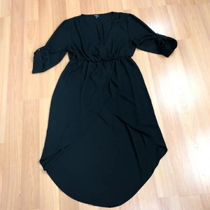 Torrid 1 Polyester Below Knee Short Sleeve High Low Dress Black MINT - Picture 1 of 17