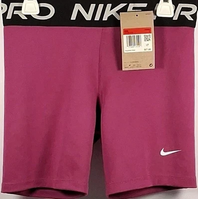 Nike Girls' Large 5" Pro Shorts,  Hot Fushia - Image 1 of 3