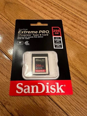 SanDisk Extreme PRO 256GB CFexpress Type-B Card, 1700MB/s Read, 1200MB/s Write - Image 1 of 2