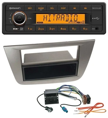 Continental 1DIN DAB MP3 AUX USB Autoradio für Seat Altea Toledo ab 05 Anthrazit - Bild 1 von 4