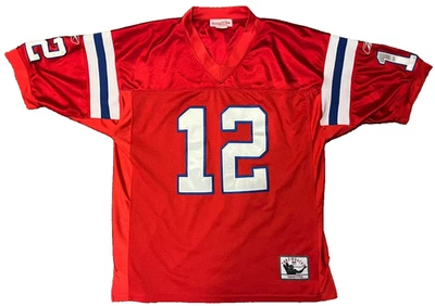 Camiseta retro Tom Brady NE Patriots - Mitchell And Ness/Reebok #12 NFL para hombre” Foto 1 de 4