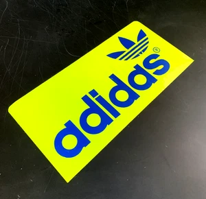ADIDAS LOGO Vintage IRON ON REMADE to GIANT bumper sticker decal neon florescent - Picture 1 of 7
