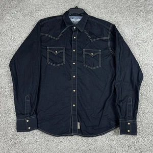 Wrangler Retro Premium Shirt Mens Large Black Western Snap Long Sleeve MVR532X - Picture 1 of 9