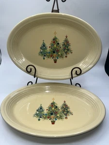 Fiesta Trio Trees Oval Platter Christmas Tree Fiestaware 13.5 " Serving Dish - Picture 1 of 4