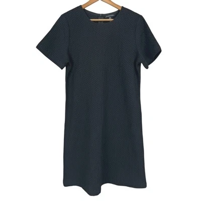 Eileen Fisher Women's M Minimalist Quiet Luxury Textured Knit Sheath Dress Black - Image 1 of 4