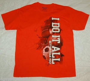 BOYS T Shirt ORANGE SPORTS I Do It All Better Than You! XL Soccer Football - Picture 1 of 1