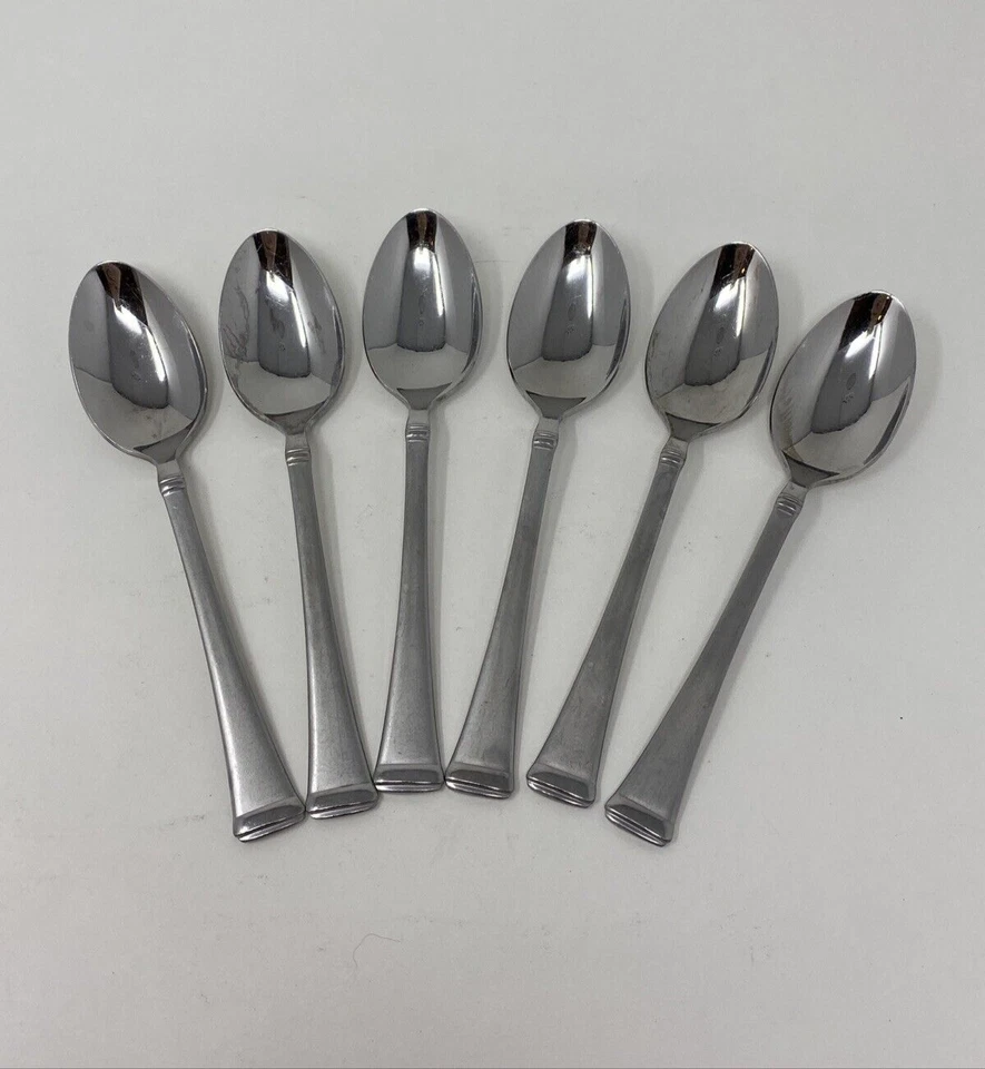 Juego de 6 cucharaditas Wallace Bennett satinado esmerilado acero inoxidable 6 3/8" cubiertos Foto 1 de 4
