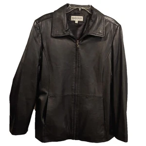 Charles Klein Vintage Black Leather Jacket Women's Size XL - Picture 1 of 18