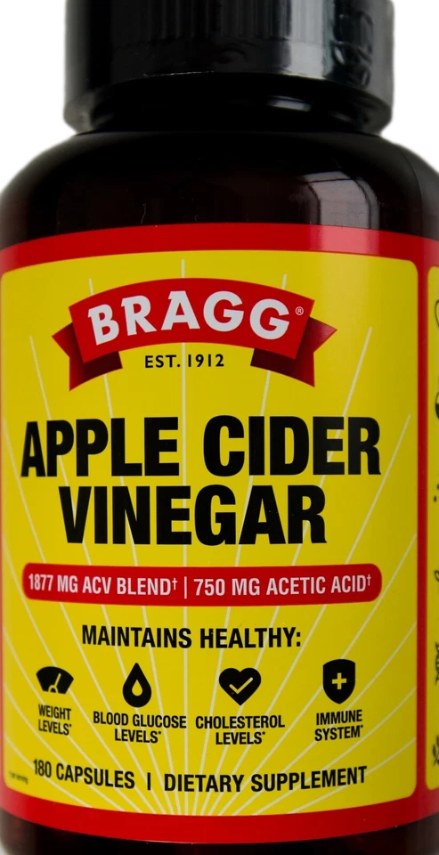 Bragg Apple Cider Vinegar Supplement Capsules 180 ct.