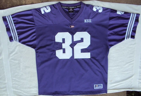 Kansas State Purple #32 Jersey Size XXL PowerCat Sewn Letters Numbers Cover