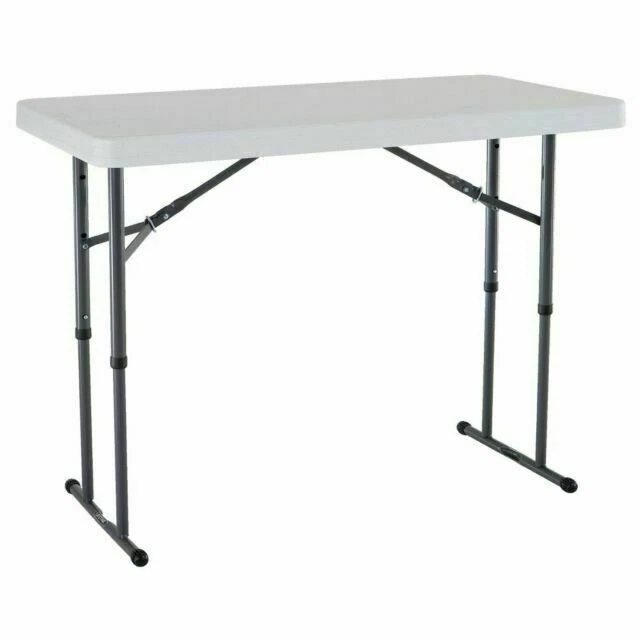 Lifetime 80160 Commerical 4ft. Height Adjustable Folding Table - White