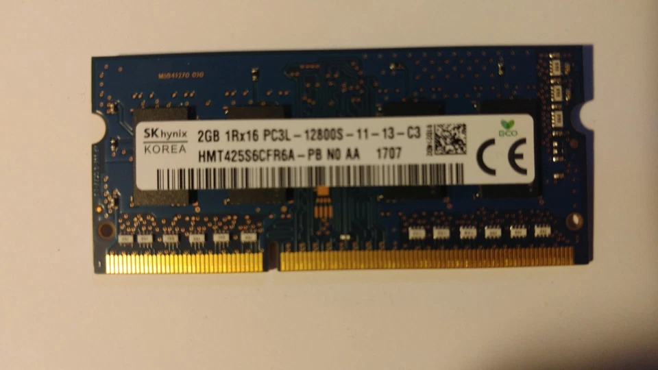 SK Hynix 2GB 1Rx16 Memory RAM PC3L-12800S DDR3 1066MHz HMT425S6CFR6A-PB  - Image 1 of 1