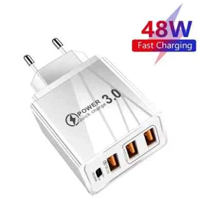 USB Mehrfach Schnell Ladegerät 4 Fach Netzteil Adapter Handy Tablet QC 3.0 OVP - Bild 1 von 7