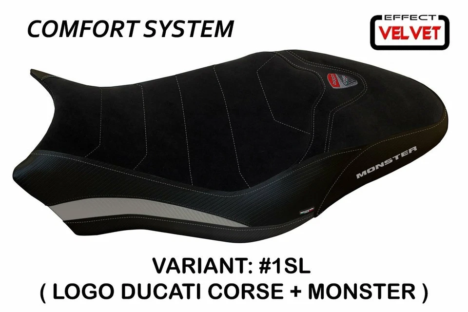 Ducati Monster 1200 - 1200S 2017 - 2018 Tappezzeria Italia Silver Seat cover - Image 1 of 1