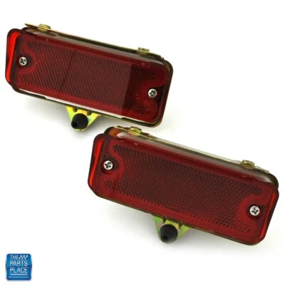 Par de lentes reflectoras rojas inferiores para parachoques trasero El Camino 1969-1972  Foto 1 de 2