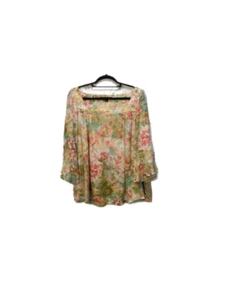 SHARAGANO Women Pastel Floral Lightweight Flowy Blouse Top Size XL Spring Summer - Image 1 of 4