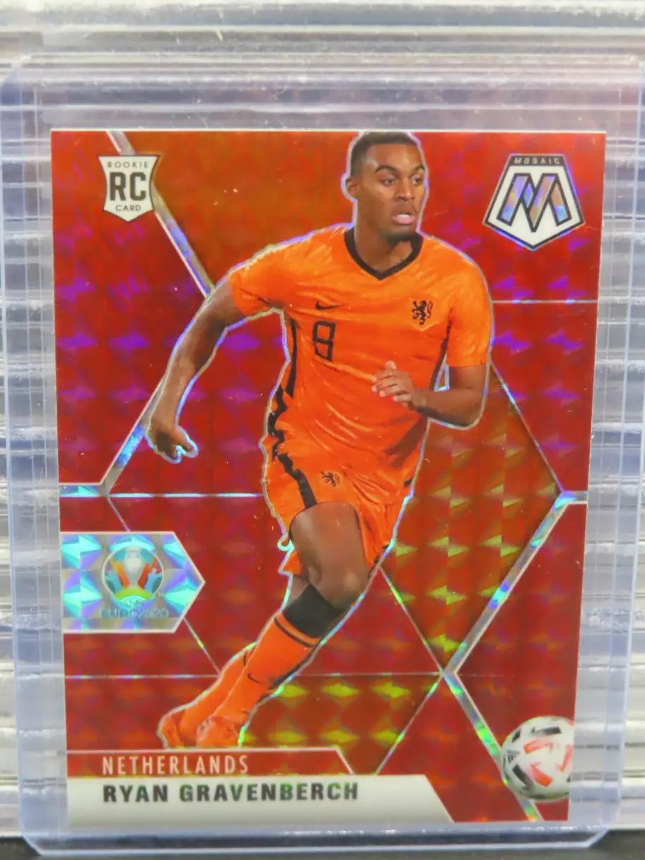 2021 Mosaic UEFA Euro 2020 Ryan Gravenberch Red Prizm Rookie RC #148 Netherlands