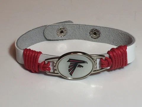 New Atlanta Falcons Leather Adjustable Bracelet, Gift for Her Mom Him Dad Cover