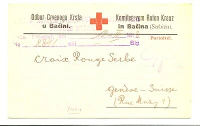 SERBIA 1918 - TARJETA CRUZ ROJA - A CRUZ ROJA EN SUIZA -F/VF  Foto 1 de 2