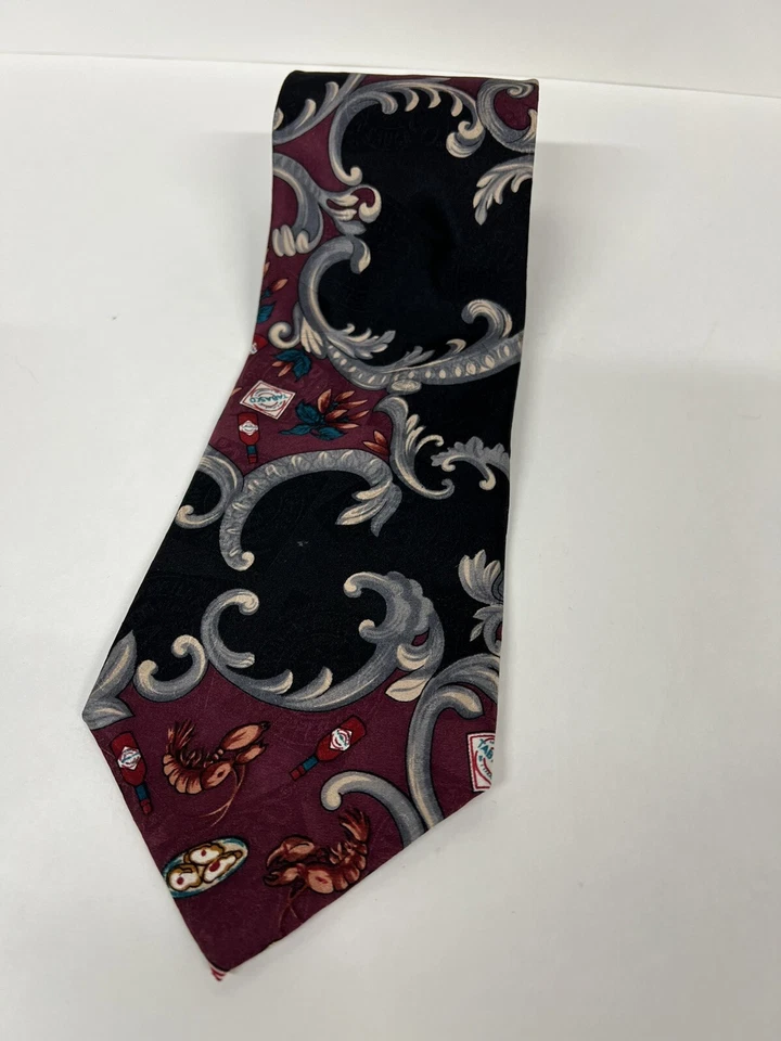 Tabasco Men's 100% Silk Necktie Tie Hot Sauce Tribal Multicolor EUC - Image 1 of 4