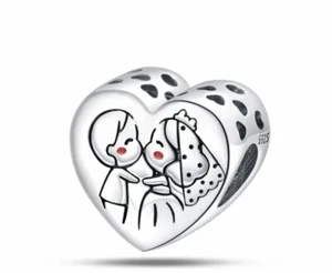 💖 Charm Anhänger Silber 925 für Pandora Armband Herz BRAUTPAAR HOCHZEIT 💖 - Bild 1 von 4